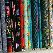 Dress-making, furnishing and craft fabrics available in the shop, along with all the tools you need to get the job done.