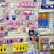 A small selection of the haberdashery supplies available at Victoria Fabrics.